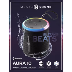 Music Sound AURA 10 Enceinte Bluetooth compacte et puissante de 10W avec lumières RGB - Vue supplémentaire 2