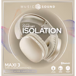 Music Sound MAXI3 Casque sans fil over-ear MAXI3 avec technologie Active Noise Cancelling : une expérience d’écoute immersive et sans distractions, jusqu’à 35 heures d’autonomie. Design moderne, confort, style et son puissant et révolutionnaire. - Vue supplémentaire 2