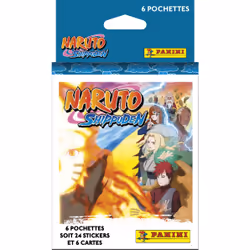 Panini NARUTO SHIPPUDEN - Blister 6 pochettes, Papier, Multicolore, Italie, 80 g, 70 mm, 25 mm