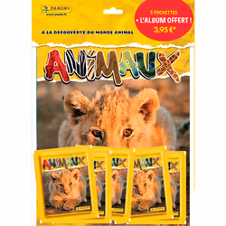 Panini ANIMAUX - 5 pochettes + Album, Papier, Multicolore, Italie, 87 g, 341 mm, 7 mm