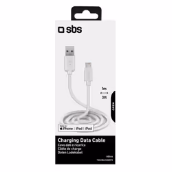 SBS TECABLEUSBIP5 câble Lightning 1 m Blanc