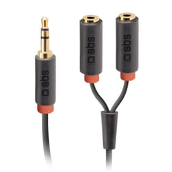 SBS TECABLESPLITTER câble audio 0,2 m 3,5mm 2 x 3.5mm Noir