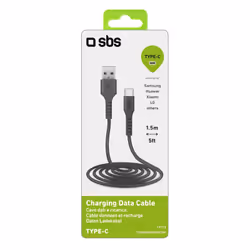 SBS TECABLEMICROC15K câble USB 1,5 m USB 2.0 USB A USB C Noir