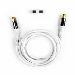 Ekon ECAN18METMFW câble coaxial 1,8 m 9,5 mm Blanc