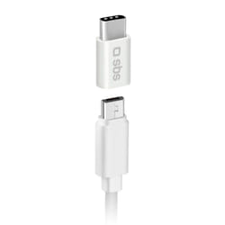 SBS TEADAPTC changeur de genre de câble USB Type-C 2.0 USB Micro-B Blanc