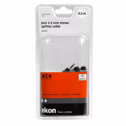Ekon ECAJACKM2FK câble audio 0,2 m 3,5mm 2 x 3.5mm Noir - Vue supplémentaire 2