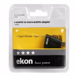 Ekon ECVHDMIADFM changeur de genre de câble Mini-HDMI HDMI Noir