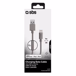 SBS TECABLEUSBIP5BDS câble Lightning 1 m Argent