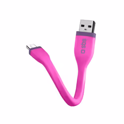 SBS TECABLEMICROSHFLATP, 0,12 m, USB A, Micro-USB B, USB 2.0, Mâle/Mâle, Rose