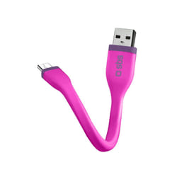 SBS TECABLEMICROSHFLATP câble USB 0,12 m USB 2.0 USB A Micro-USB B Rose
