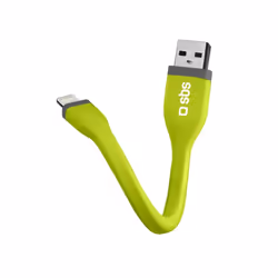 SBS TECABLELIGSHFLATG câble Lightning 0,12 m Vert