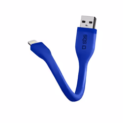 SBS TECABLELIGSHFLATB, 0,12 m, Lightning, USB A, Bleu, Droit, Droit