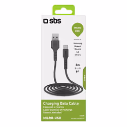 SBS TECABLEMICRO2K câble USB 2 m USB 2.0 USB A Micro-USB B Noir