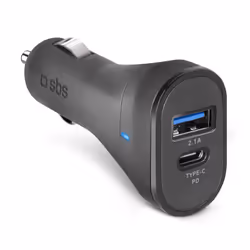 SBS TECRTC1USB2AUL, Auto, Allume-cigare, 5 V, Noir