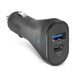 SBS TECRTC1USB2AUL chargeur d'appareils mobiles Smartphone Noir Allume-cigare Charge rapide Auto