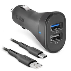 SBS TEKITCRC2U21AUL chargeur d'appareils mobiles Smartphone Noir Allume-cigare Auto