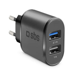 SBS TETR2USB21AFAST chargeur d'appareils mobiles Universel Noir Secteur Charge rapide Intérieure