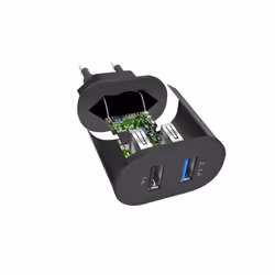 SBS TETR2USB21AFAST chargeur d'appareils mobiles Universel Noir Secteur Charge rapide Intérieure