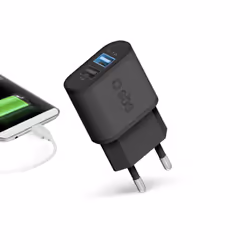 SBS TETR2USB31AFAST chargeur d'appareils mobiles Universel Noir Secteur Intérieure