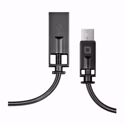 SBS TECABLELUXTYPCG, 1 m, USB A, USB C, USB 2.0, Noir