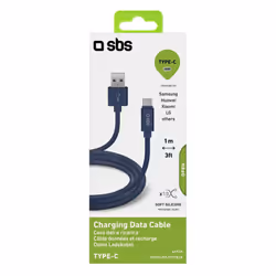 SBS TECABLPOLOTYPECB câble USB 1 m USB 2.0 USB A USB C Bleu - Vue supplémentaire 4