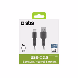 SBS TECABLETYC1KPOS câble USB 1 m USB 2.0 USB A USB C Noir - Vue supplémentaire 3