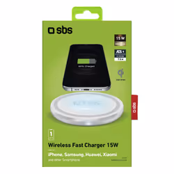 SBS TEWIRELESSUF15W chargeur d'appareils mobiles Smartphone Blanc USB Recharge sans fil Charge rapide Intérieure - Vue supplémentaire 2