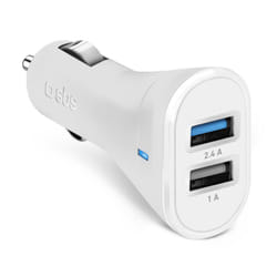 SBS TECR2USB24AWFAST chargeur d'appareils mobiles Smartphone, Tablette Blanc Allume-cigare Charge rapide Auto