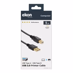 Ekon ECITUSB50ABMMG câble USB USB 2.0 5 m USB A USB B Noir - Vue supplémentaire 4