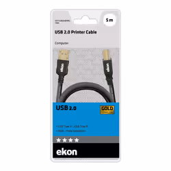 Ekon ECITUSB50ABMMG câble USB USB 2.0 5 m USB A USB B Noir - Vue supplémentaire 5