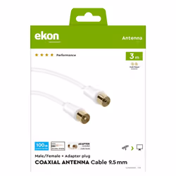 Ekon ECAN30FERMFG câble coaxial 3 m Blanc