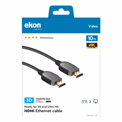 Ekon ECVHDMI100MMK câble HDMI 10 m HDMI Type A (Standard) Noir
