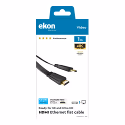 Ekon ECVHDMI10FLAT câble HDMI 1 m HDMI Type A (Standard) Noir - Vue supplémentaire 4