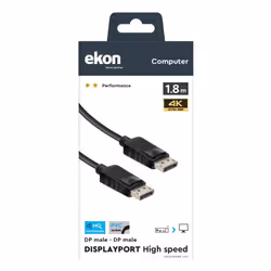 Ekon ECITDPORT18MMK câble vidéo et adaptateur 1,8 m DisplayPort Noir - Vue supplémentaire 4