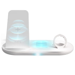 SBS TEWIRDESKQI3IN1 chargeur d'appareils mobiles Écouteurs, Smartphone, Smartwatch Blanc USB Recharge sans fil Charge rapide Intérieure