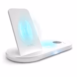 SBS TEWIRDESKQI3IN1 chargeur d'appareils mobiles Écouteurs, Smartphone, Smartwatch Blanc USB Recharge sans fil Charge rapide Intérieure