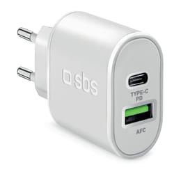 SBS TETRPD20W chargeur d'appareils mobiles Smartphone, Tablette Blanc Secteur Charge rapide Intérieure