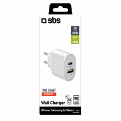 SBS TETRPD20W chargeur d'appareils mobiles Smartphone, Tablette Blanc Secteur Charge rapide Intérieure