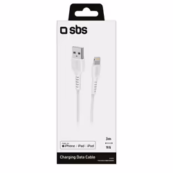 SBS TECABLEUSBIP5389W câble Lightning 3 m Blanc