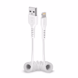 SBS TECABLEUSBIP589SW, Lightning, USB A, Mâle, Mâle, Blanc, Droit