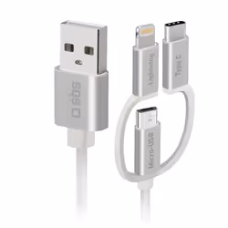 SBS TECABLEUSBIP53189W, 1,2 m, USB A, Micro-USB B, USB 2.0
