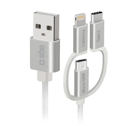 SBS TECABLEUSBIP53189W câble USB 1,2 m USB 2.0 USB A Micro-USB B