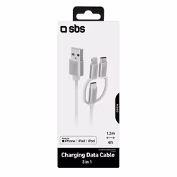 SBS TECABLEUSBIP53189W câble USB 1,2 m USB 2.0 USB A Micro-USB B