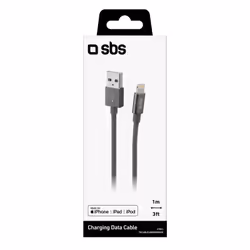 SBS TECABLEUSBIP589BDS câble Lightning 1 m Argent