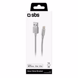 SBS TECABLEUSBIP589BS câble Lightning 1 m Argent