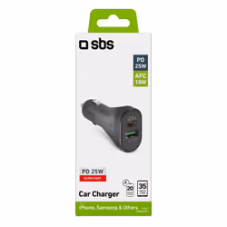 SBS TECRPD25W chargeur d'appareils mobiles Universel Noir Allume-cigare Charge rapide Auto
