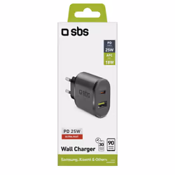 SBS TETRPD25W chargeur d'appareils mobiles Smartphone, Tablette Noir Secteur Charge rapide Intérieure