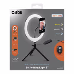 SBS TESELFIERING8 trépied Téléphone portable 3 pieds Noir