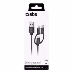 SBS TECABLEUSBIP531BW câble USB USB 2.0 1,2 m USB A Micro-USB A Noir - Vue supplémentaire 2