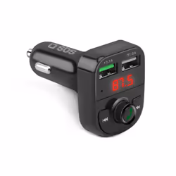 SBS TECARFM2USB, Auto, Allume-cigare, 5 V, Recharge sans fil, Noir